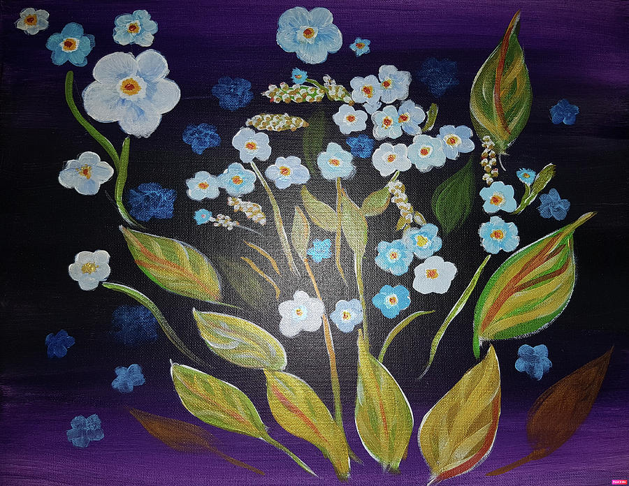 Forget Me Not Painting by Jennifer Euler | Pixels