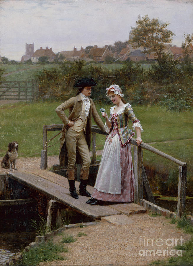 Edmund Blair Leighton Painting - Forget Me Nots, 1895 By Edmund Blair Leighton by Edmund Blair Leighton