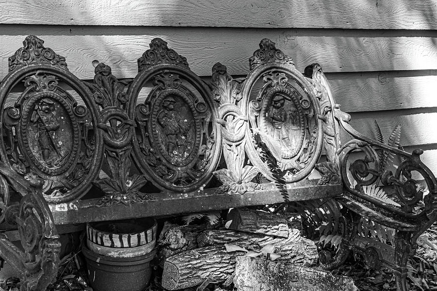 Forgotten Wrought Iron Bench Photograph by Rebecca Carr