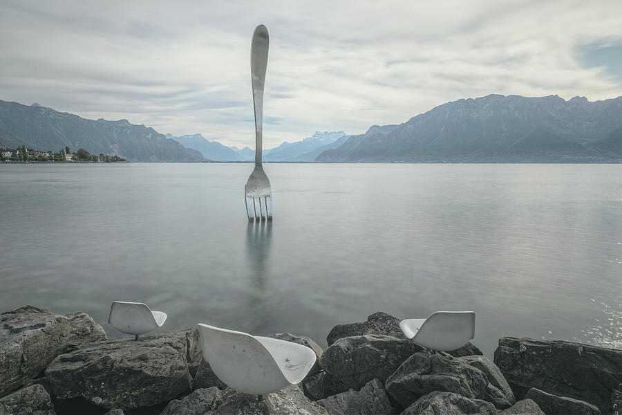 Mountain Photograph - Fork of Vevey - Switzerland by Joana Kruse