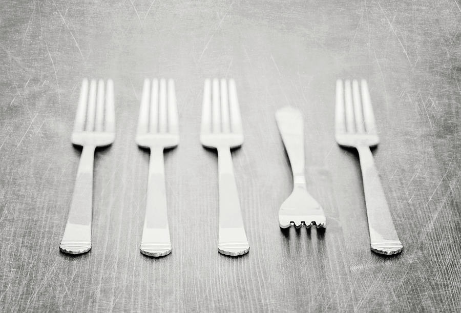 Forks On Tabletop Photograph by Isabelle Lafrance Photography