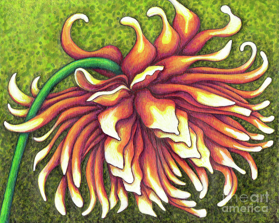 Formal Decorative Dahlia Painting by Amy E Fraser