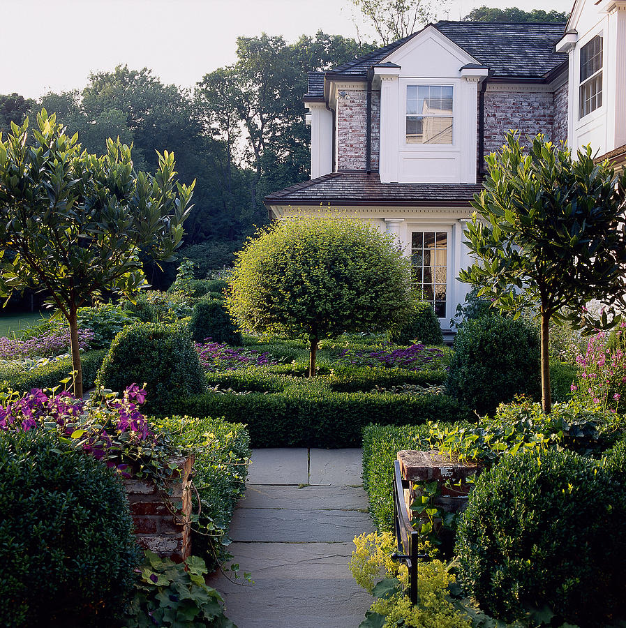 Formal Garden With Infront Of House Photograph by Richard Felber