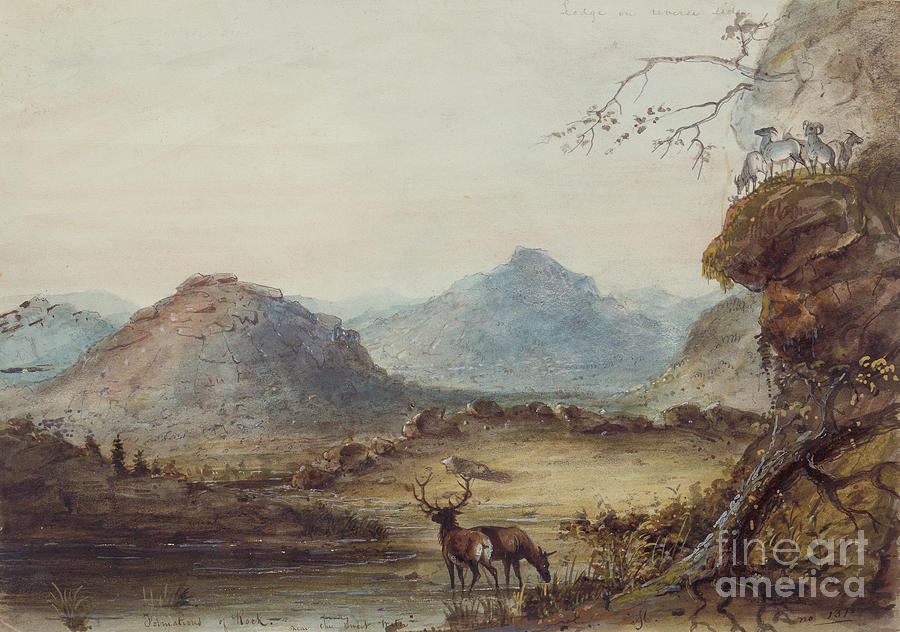 Formations Of Rock Near The Sweet Water, C.1837 Painting by Alfred Jacob Miller