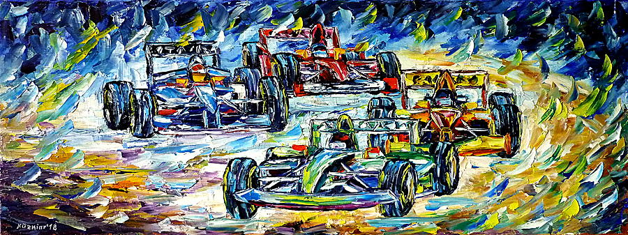 Formula 1 Painting by Mirek Kuzniar