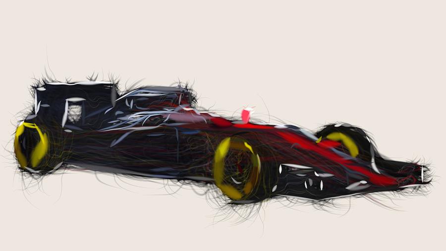 Formula1 McLaren MP4 30 Draw Digital Art by CarsToon Concept
