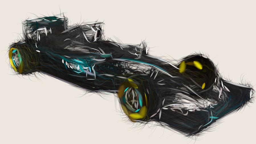 Formula1 Mercedes AMG F1 W06 Draw Digital Art by CarsToon Concept