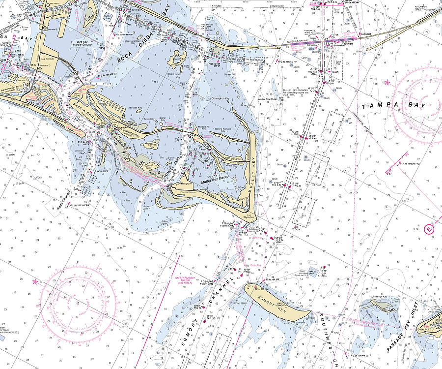 Fortdesoto florida Nautical Chart _v6 Mixed Media by Sea Koast Pixels