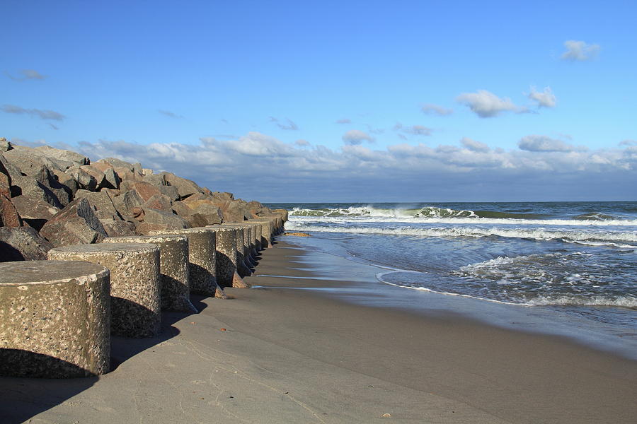 Fort Fisher Seawall Photograph by Dave Guy