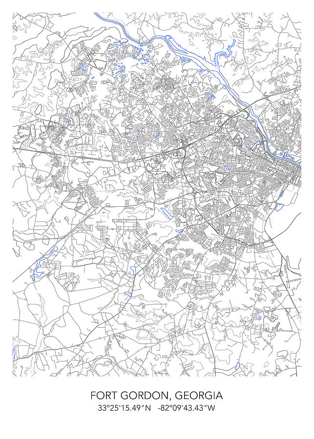 FORT GORDON map Digital Art by Dennson Creative - Fine Art America