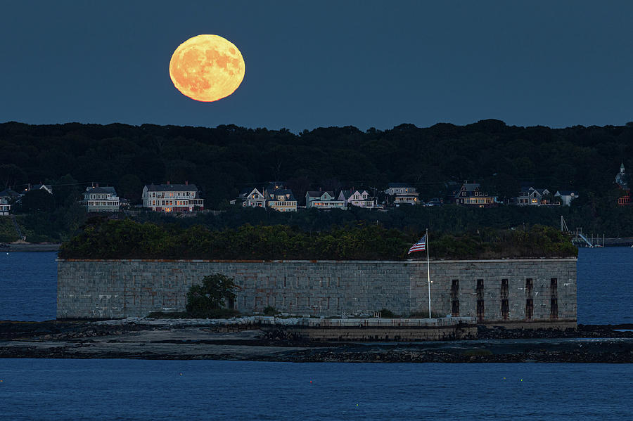 Fort Gorges Moon Photograph by Colin Chase