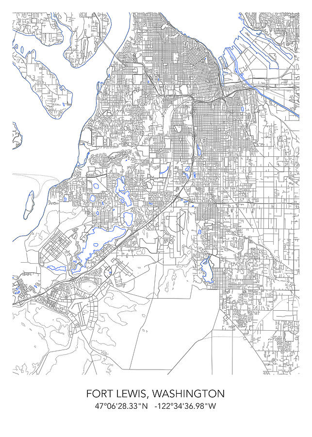 FORT LEWIS map Digital Art by Dennson Creative - Fine Art America