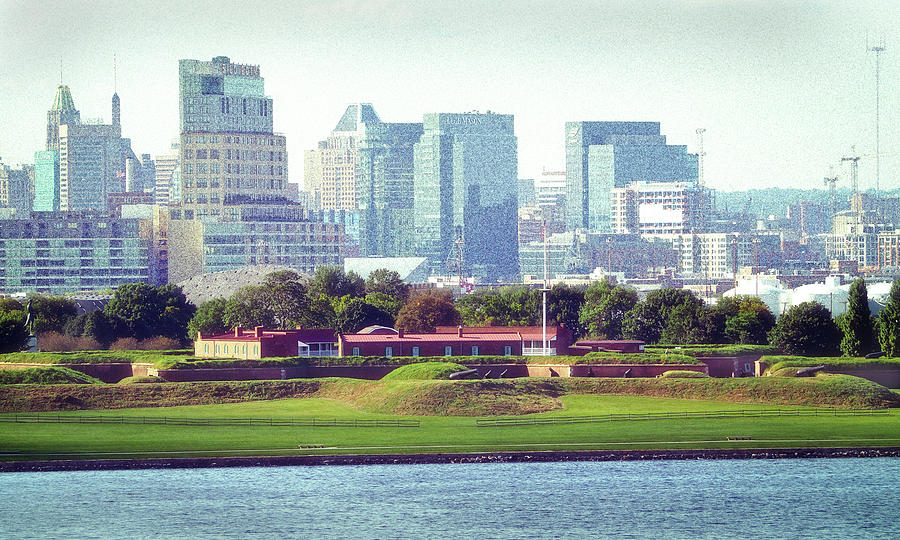 Baltimore Photograph - Fort McHenry with Baltimore Background by Bill Swartwout