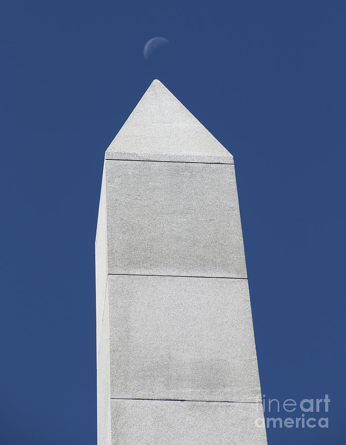 Fort Meigs Obelisk and Moon 1653 Photograph by Jack Schultz