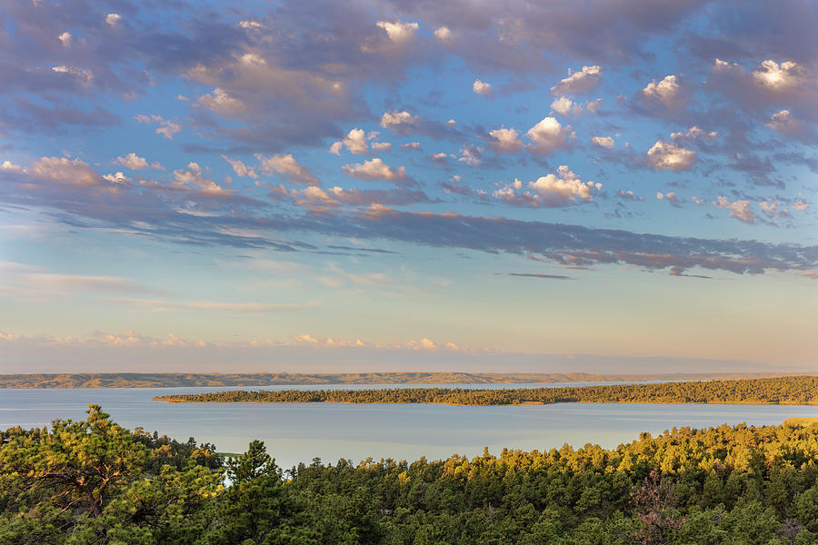 Summer Photograph - Fort Peck Reservoir From The Pines by Chuck Haney