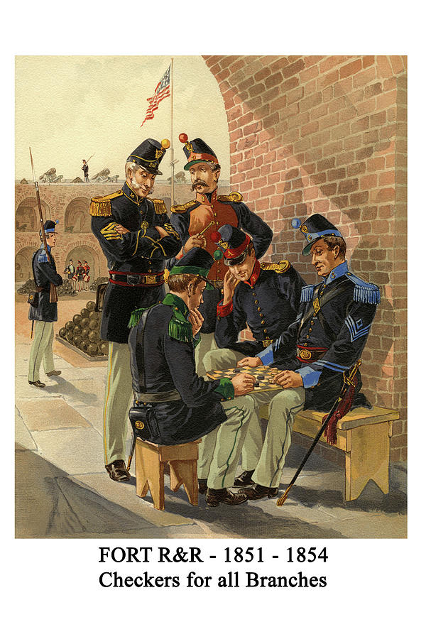 Fort R&R - 1851 - 1854 - Checkers for all Branches Painting by Henry Alexander Ogden