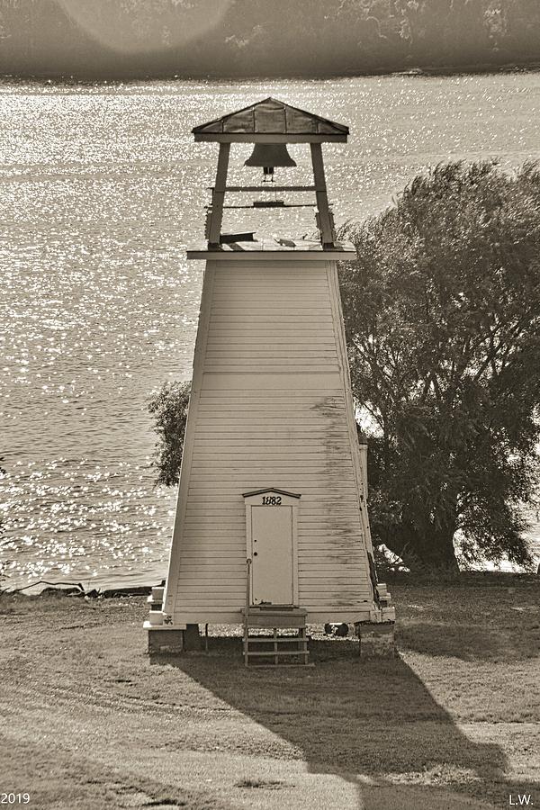 Fort Washington Park Lighthouse Black and White Photograph by Lisa Wooten