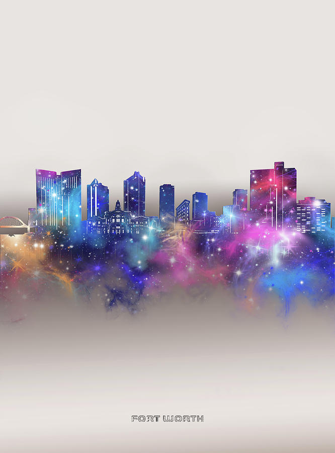 Fort Worth Skyline Galaxy Digital Art by Bekim M - Pixels