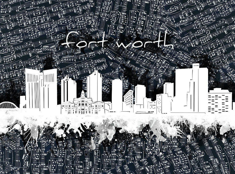 Fort Worth Skyline Music Sheet 2 Digital Art
