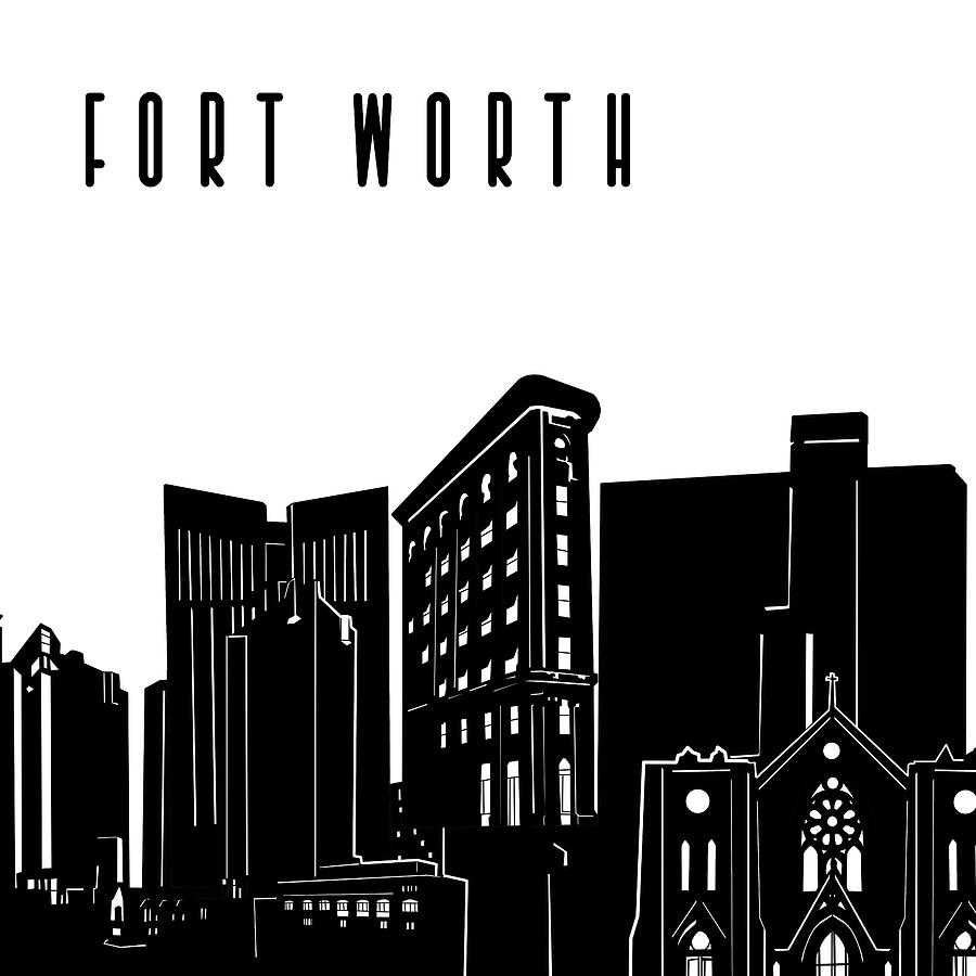Fort Worth Skyline Panorama Digital Art