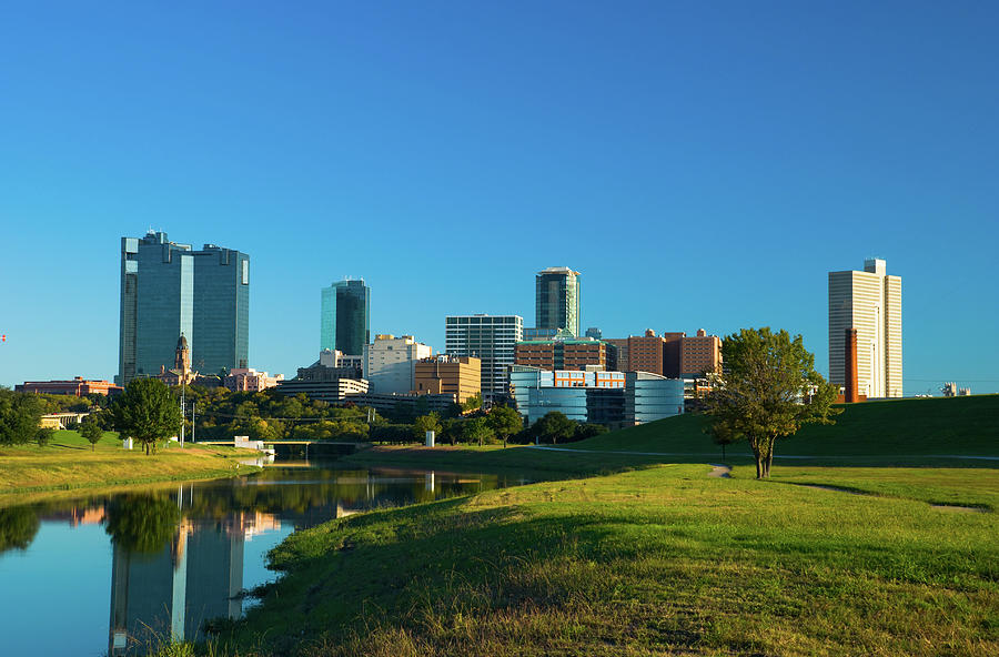 Fort Worth Skyline, River, And Park Photograph by Davel5957