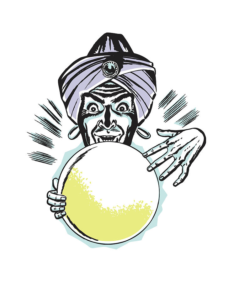 Fortune Teller with Crystal Ball Drawing by CSA Images Pixels