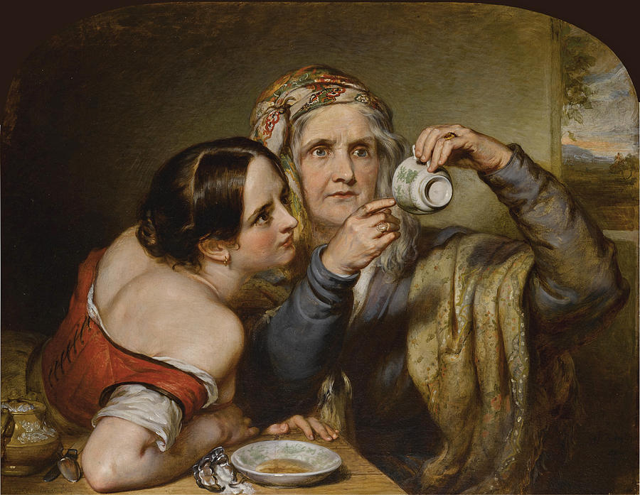 Fortune telling by Cup tossing Painting by Nicholas Joseph Crowley