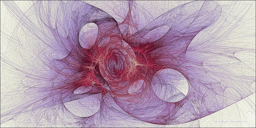 Fossilized Fractal Fire Violet Digital Art by Doug Morgan
