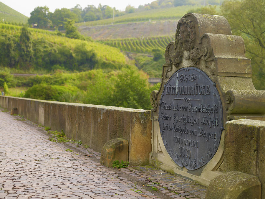 Foundation Sign On Luitpold Bridge In Oberhausen, North Rhine-westphalia, Germany Photograph by Jalag / Michael Holz
