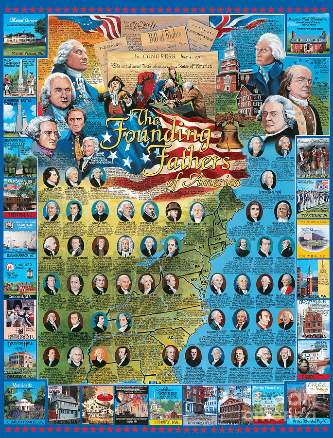 Founding Fathers of America Mixed Media by Randy Green