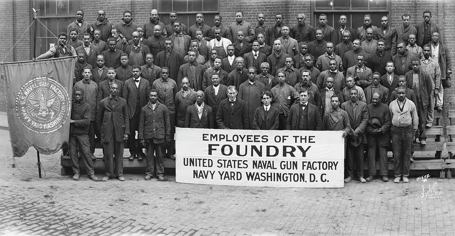 Architecture Photograph - Foundry employees Navy Yard by Fred Schutz Collection