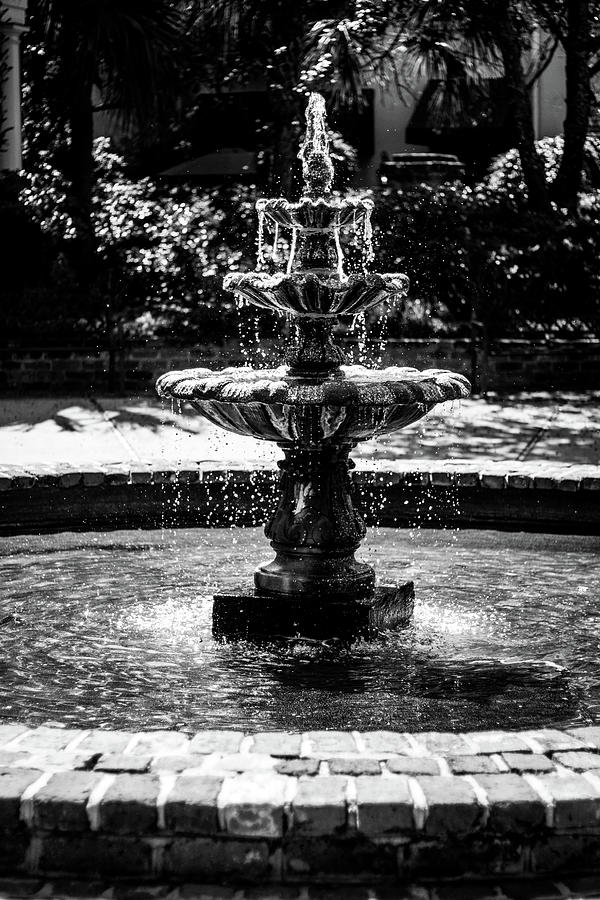 Fountain B W Photograph by Susie Weaver