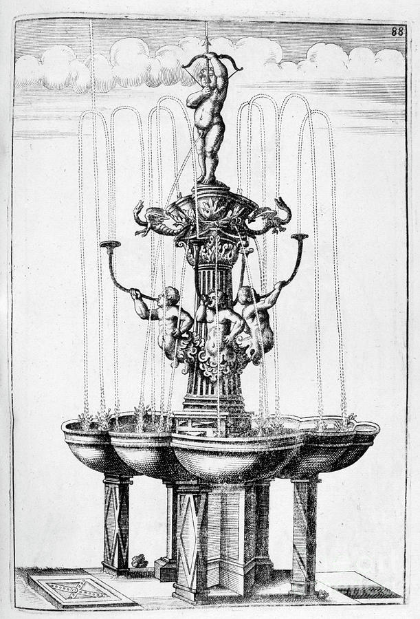 Fountain Design, 1664. Artist Georg Drawing by Print Collector