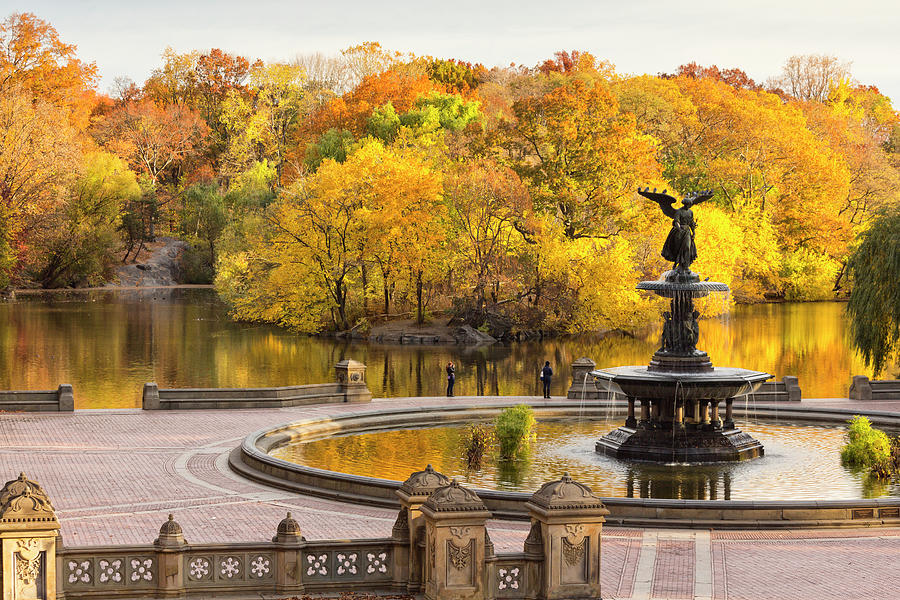 Fountain In Central Park, Nyc Digital Art by Luciano Gaudenzio - Fine ...