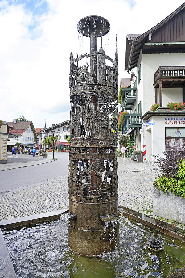 Fountain Photograph - Fountain In Oberammergau Germany  by Rick Rosenshein