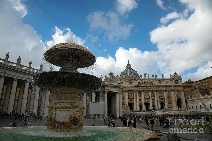 Fountain in Vatican City Rome Photograph by Wayne Moran