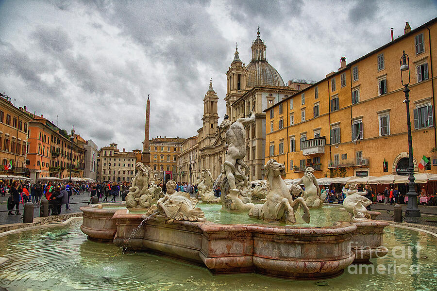 Fountain of Neptune Rome Italy Photograph by Wayne Moran