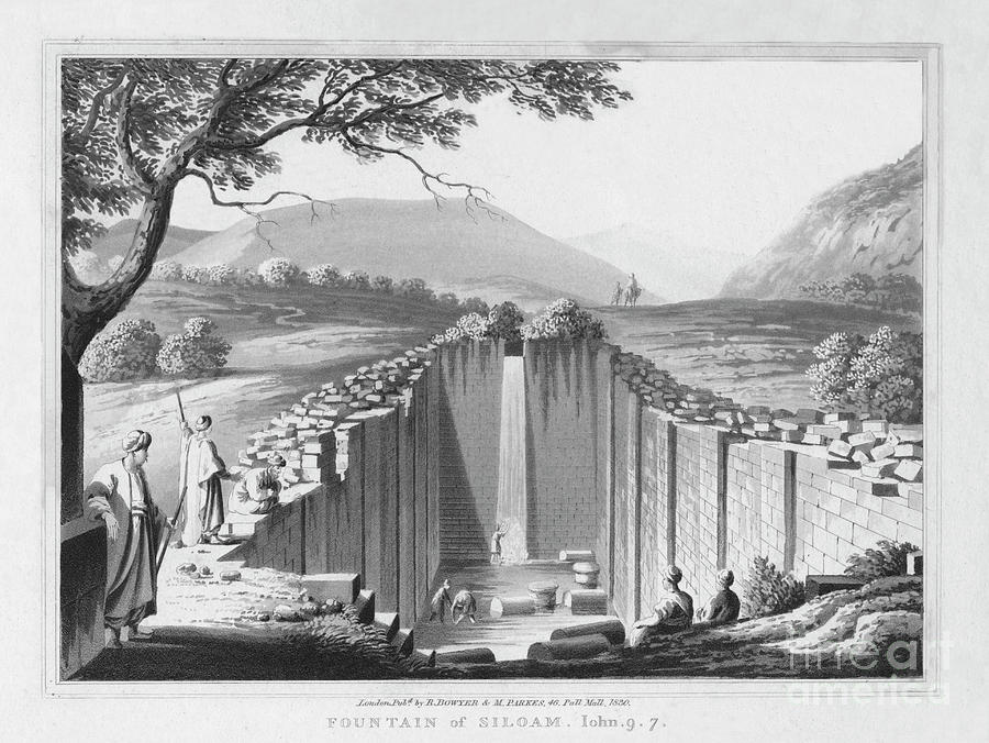 Fountain Of Siloam. John. 9.7., 1830 Drawing by Print Collector
