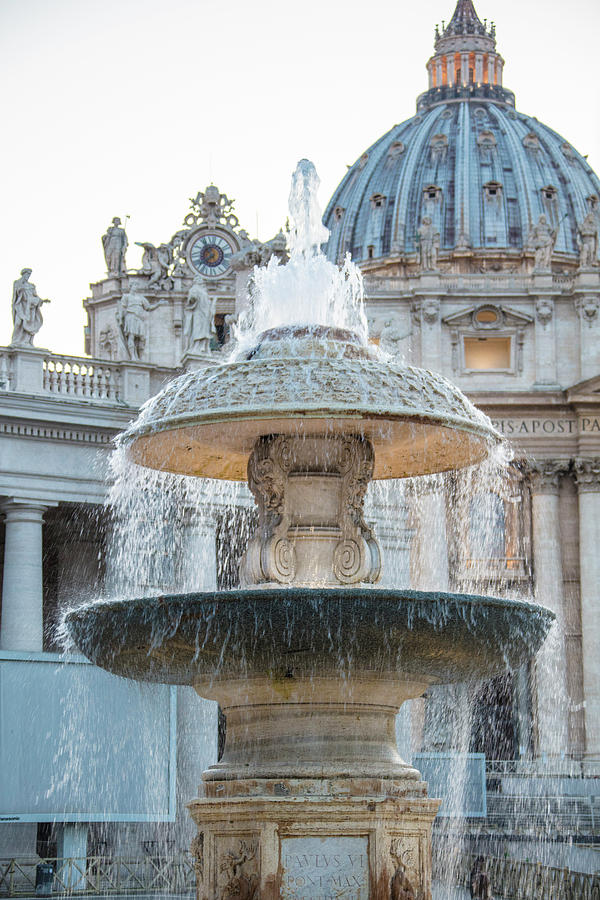 Fountain of St. Peters Square  Photograph by John McGraw