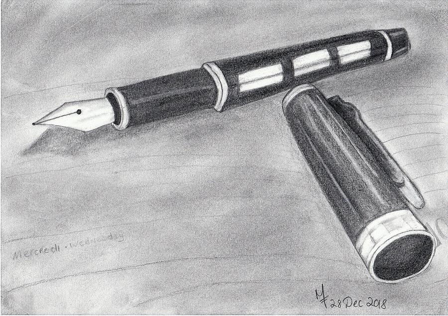 Fountain Pen Sketch Drawing by Martina Fagan Pixels