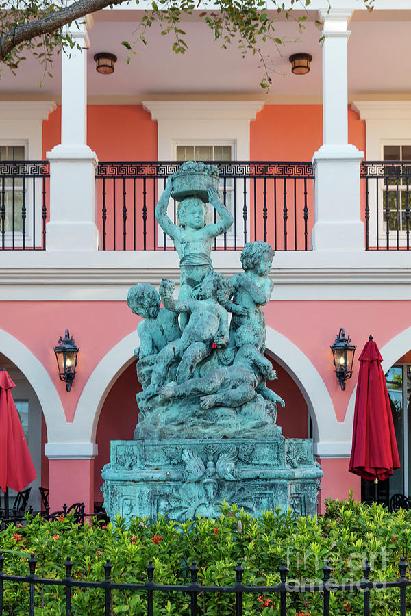 Fountain Statue At Janes Cafe Naples Florida Photograph