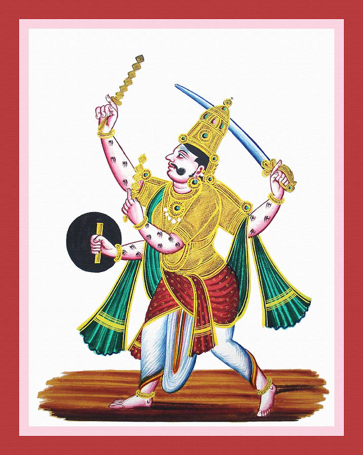 Four-armed and thousand-eyed Indra Painting by Unknown