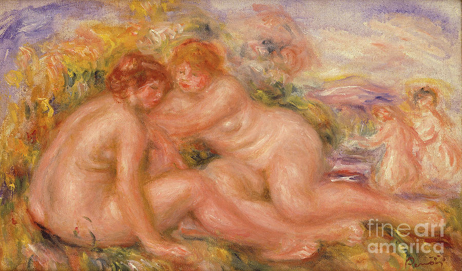 Four Bathers By Renoir Painting by Pierre Auguste Renoir