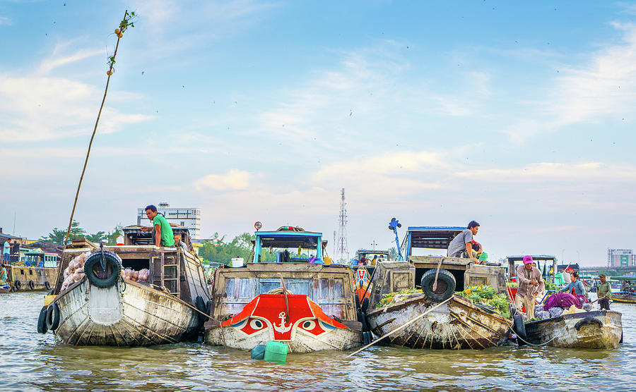 Four Boats Can Tho Vietnam by Gary Gillette Four Boats Can Tho Vietnam by Gary Gillette