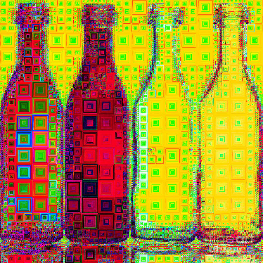 Four Bottles In Abstract Squares 20190129a Photograph by Wingsdomain Art and Photography