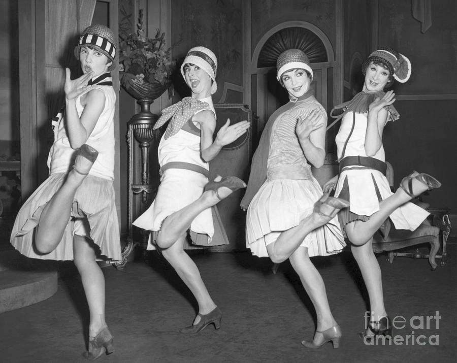 London Photograph - Four Dancers Doing The Charleston by Bettmann