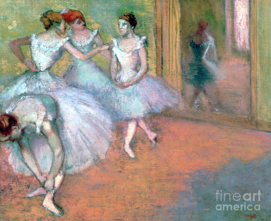 Four Dancers In The Foyer, Late Drawing by Print Collector