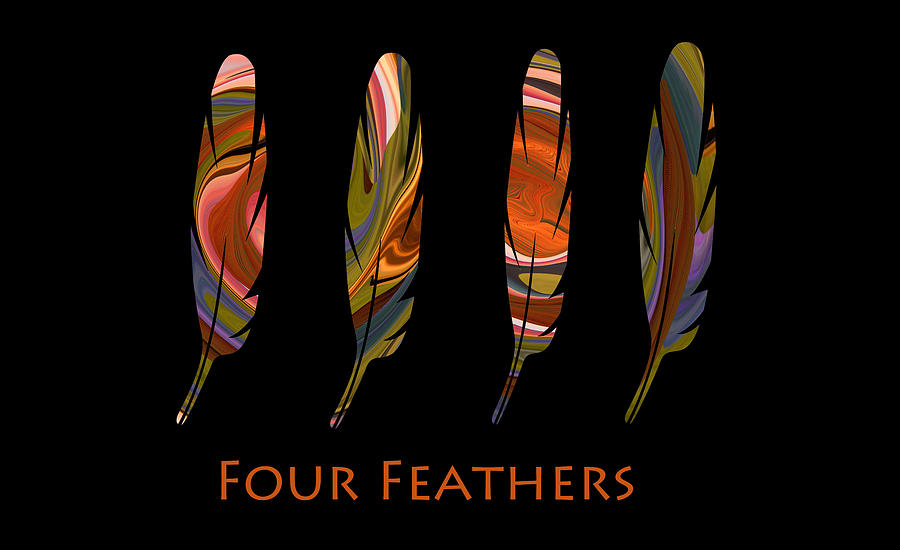 Four Feathers Digital Art by Whispering Peaks Photography