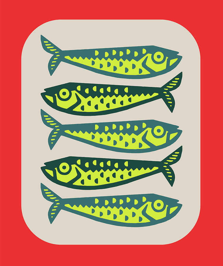 Fish Drawing - Four Fish by CSA Images