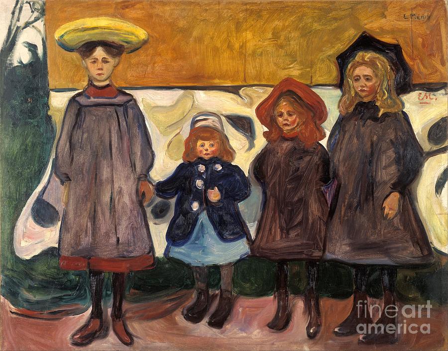 Four Girls In Åsgårdstrand Drawing by Heritage Images